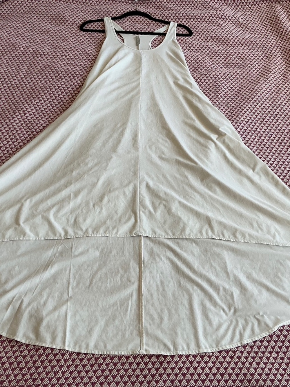 Athleta Presidio High-Low Racerback Midi Maxi Dress Cream Beige Size S